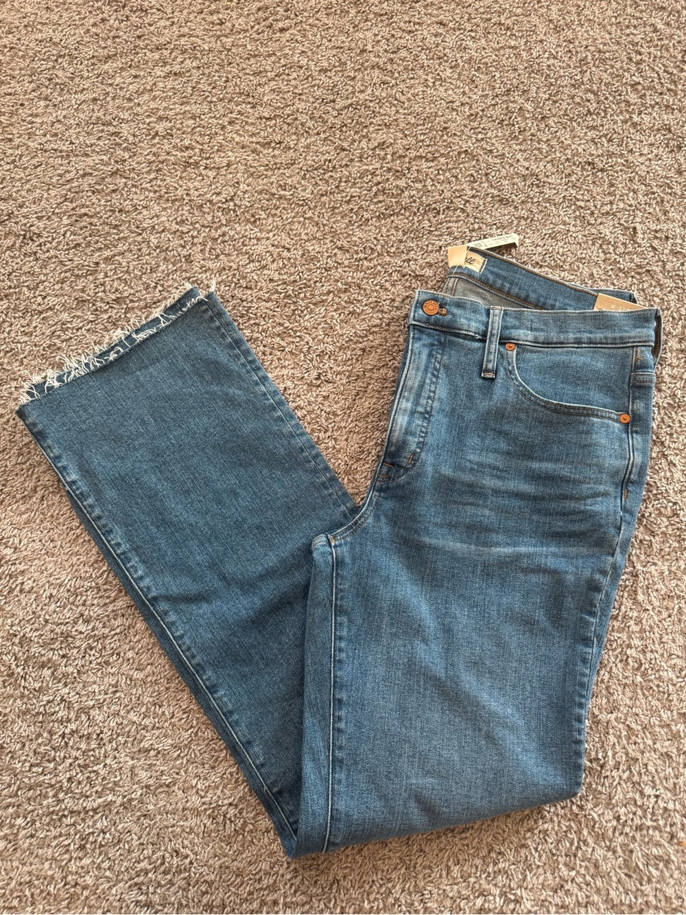 NWT Madewell Mid Rise Kick Out Cropped Jeans, Blue, Sz 31 Taller (31 TL)